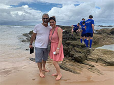 Teilnehmer der Tour am Strand