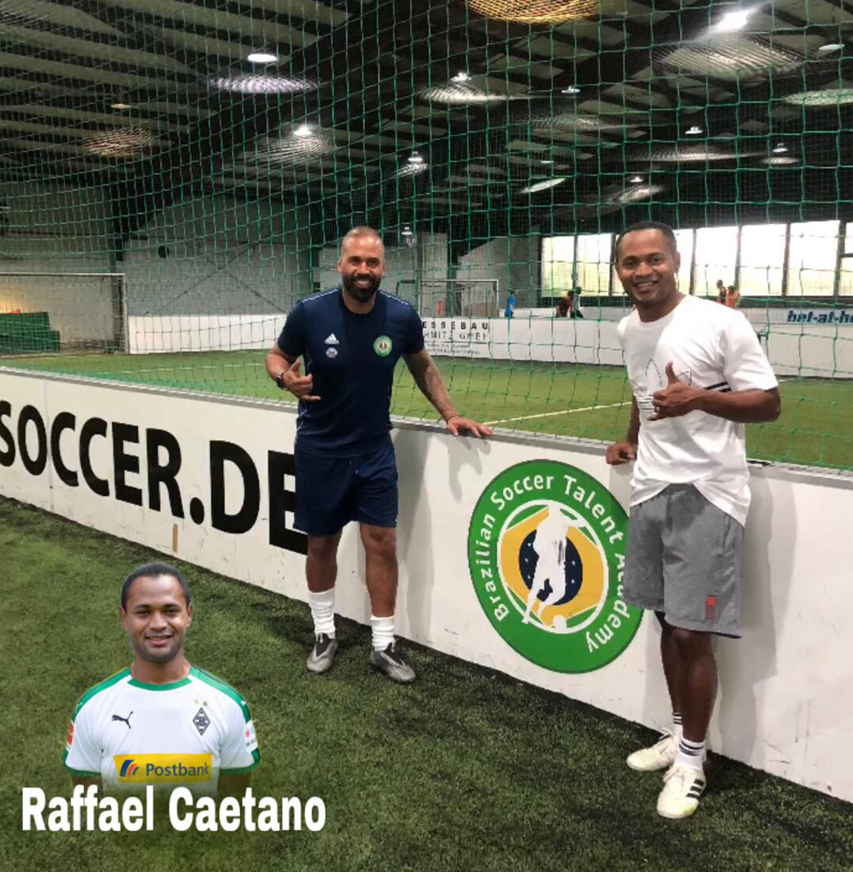 Jeremias Lopes dos Santos mit Borussia Mönchengladbach Spieler Raffael Caetano